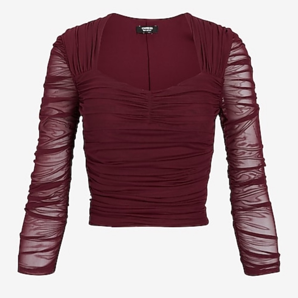 Express Body Contour Mesh Cropped Top With Removable Cups. size M